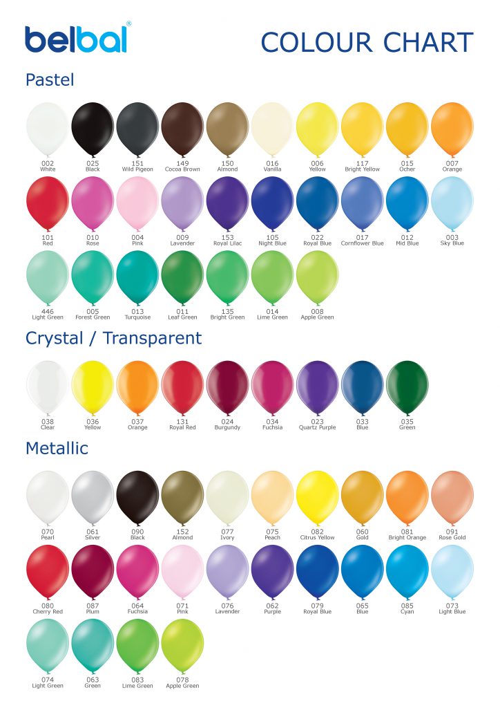 Belbal Colour Chart